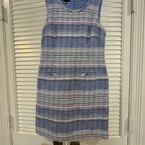 Talbots Chambray Blue & Purple Striped Knee Length Dress - perfect for Spring!!